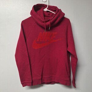 Nike Cowl Neck Hoodie Womens‎ Small Pink Side Pockets Sweatshirt